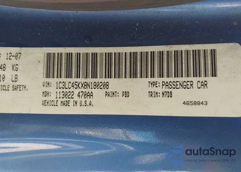 2008 Chrysler Sebring Lx from USA, damaged, VIN 1C3LC45KX8N180208